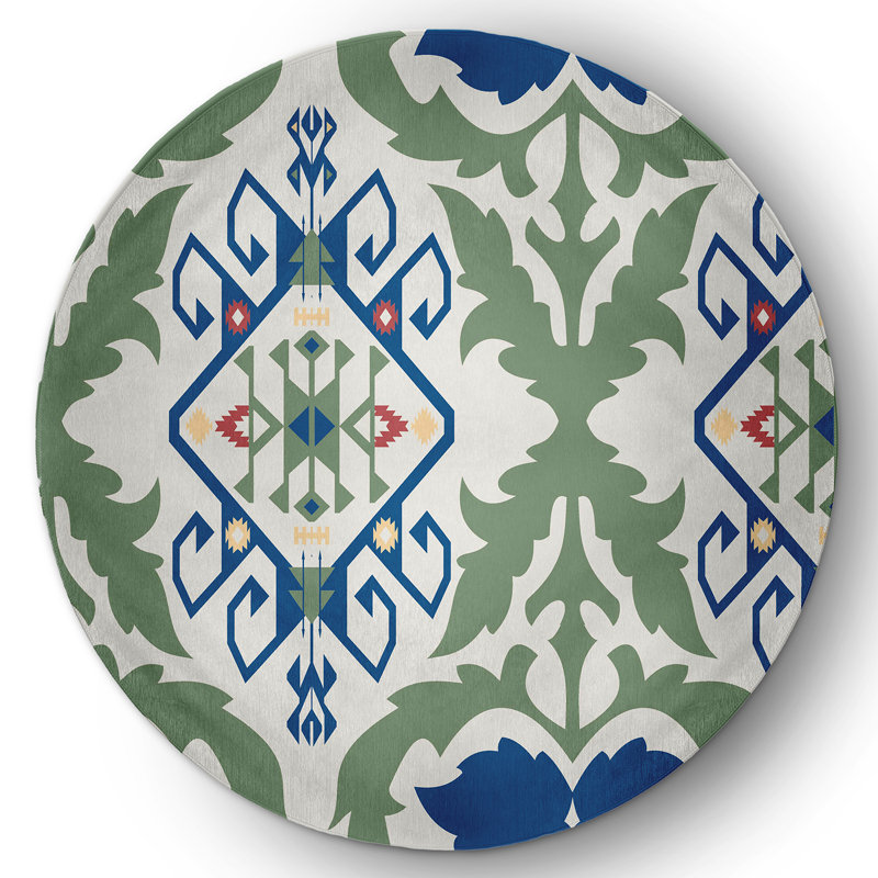 Melchior Chenille Ikat Indoor Rug, Round 5'