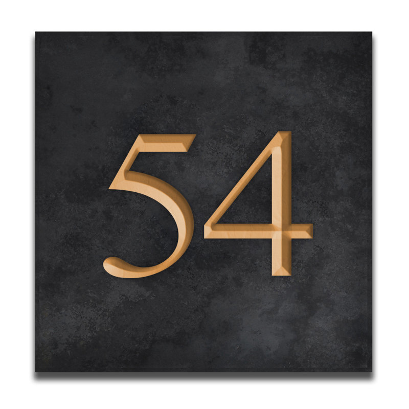 Velia 17.78cm H Stone House Number, 54, Gold