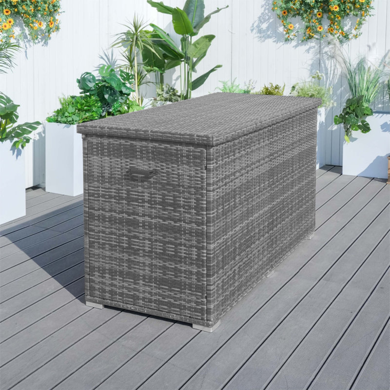 Boîte de rangement en osier 296 gallons Moda Furnishings Lois, Gris
