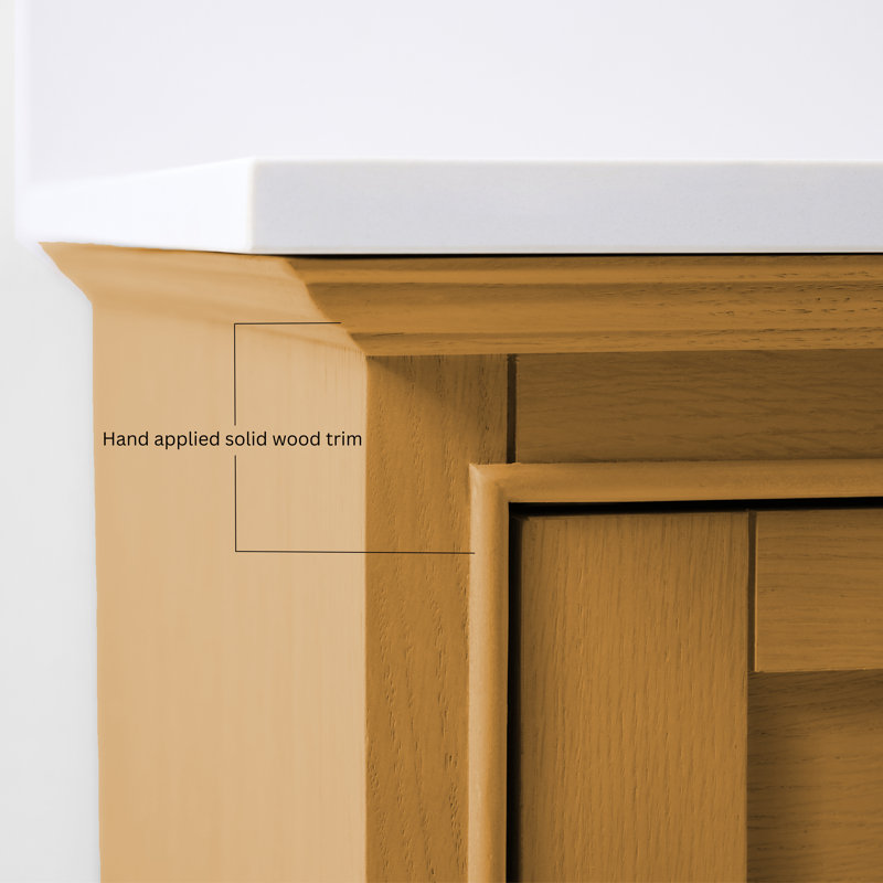 Varna 84'' Free Standing Double Bathroom Vanity, Rose Gold, Sienna