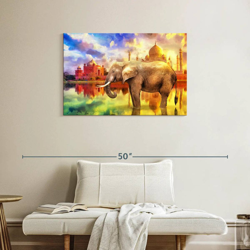 Éléphant Brampt Taj Mahal, H 24 po x l 36 po