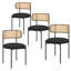 Ambri Rattan Back Fabric Upholstered Side Chair-989367020-1005361796