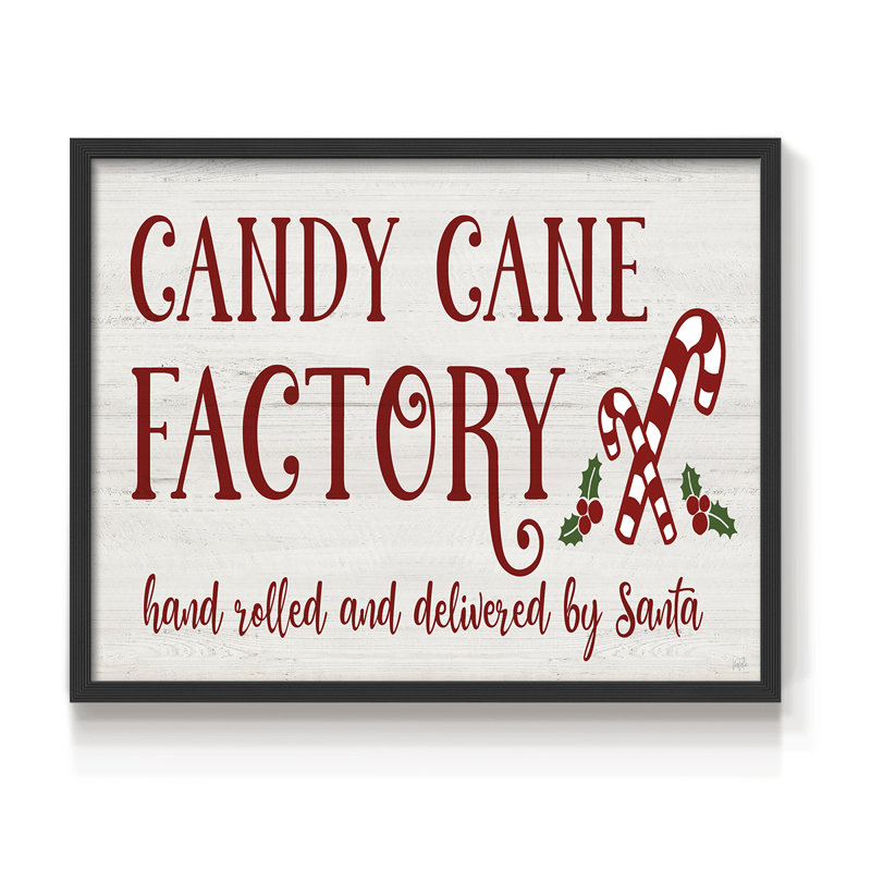 Usine de canne de bonbon - reproduction encadrée - réarmable, Noir, noir, noir, noir, H 22 po x l 28 po