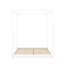 Lit plateforme à baldaquin blanc, grand lit, pieds de soutien - frais sous le lit, assemblage, lit simple à assembler avec un design épuré, support stable, garde le matelas frais