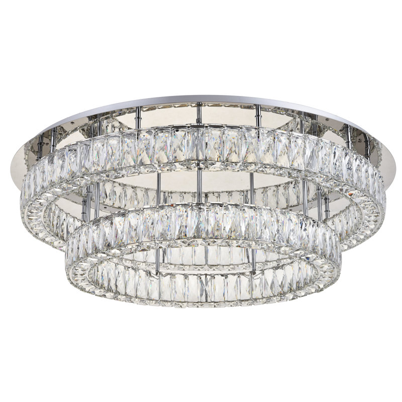 Plafonnier encastré à DEL 17,7 po Bodell, Chrome chrome, 76, H 1,6 po x l 33,5 po x P 33,5 po