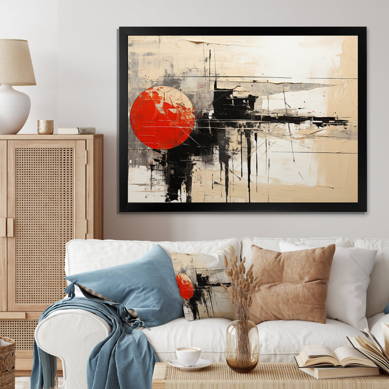 «Abstract Duality III» sur toile, Cadre photo noir, H 30 po x l 40 po x P 1,5 po