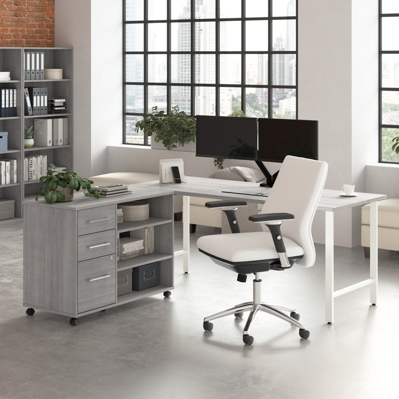 Bush Business Furniture Hustle 72W X 30D Computer Desk And Storage Cabinet With Drawers And Shelves, Gray