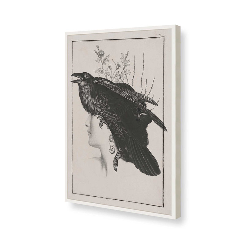 «The Raven's Daughter I» par Victoria Barnes, reproduction d'art sur toile, H 32 po x l 24 po, Blanc