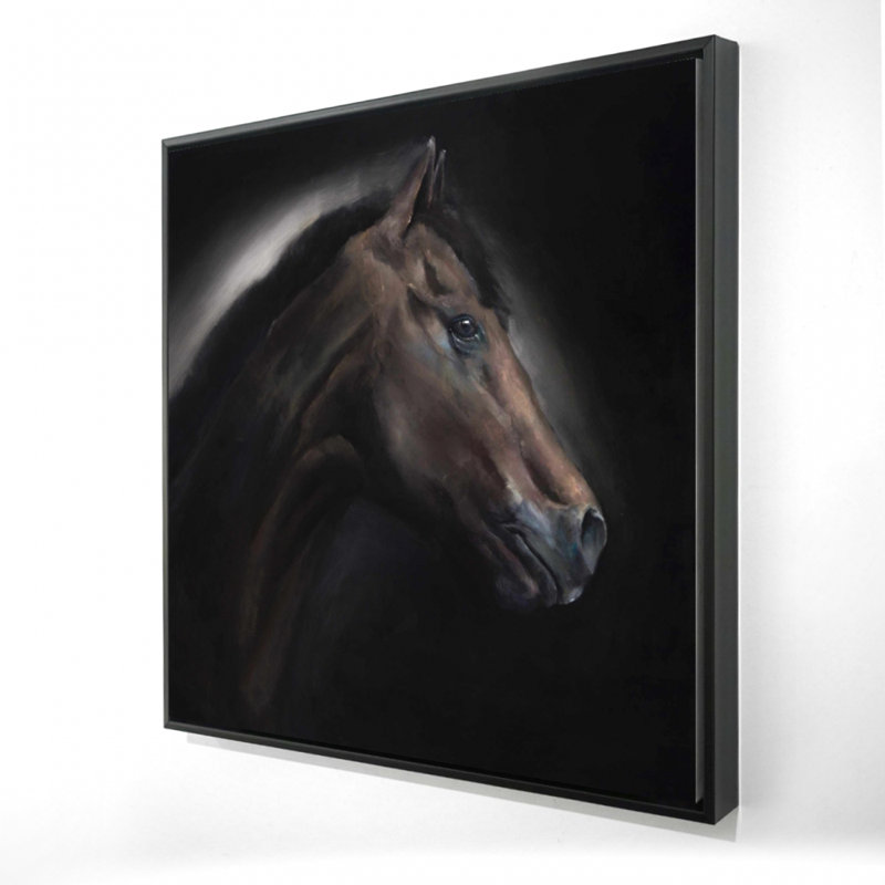 «Loneliness Horse», toile rustique encadrée, H 25,25 po x l 25,25 po