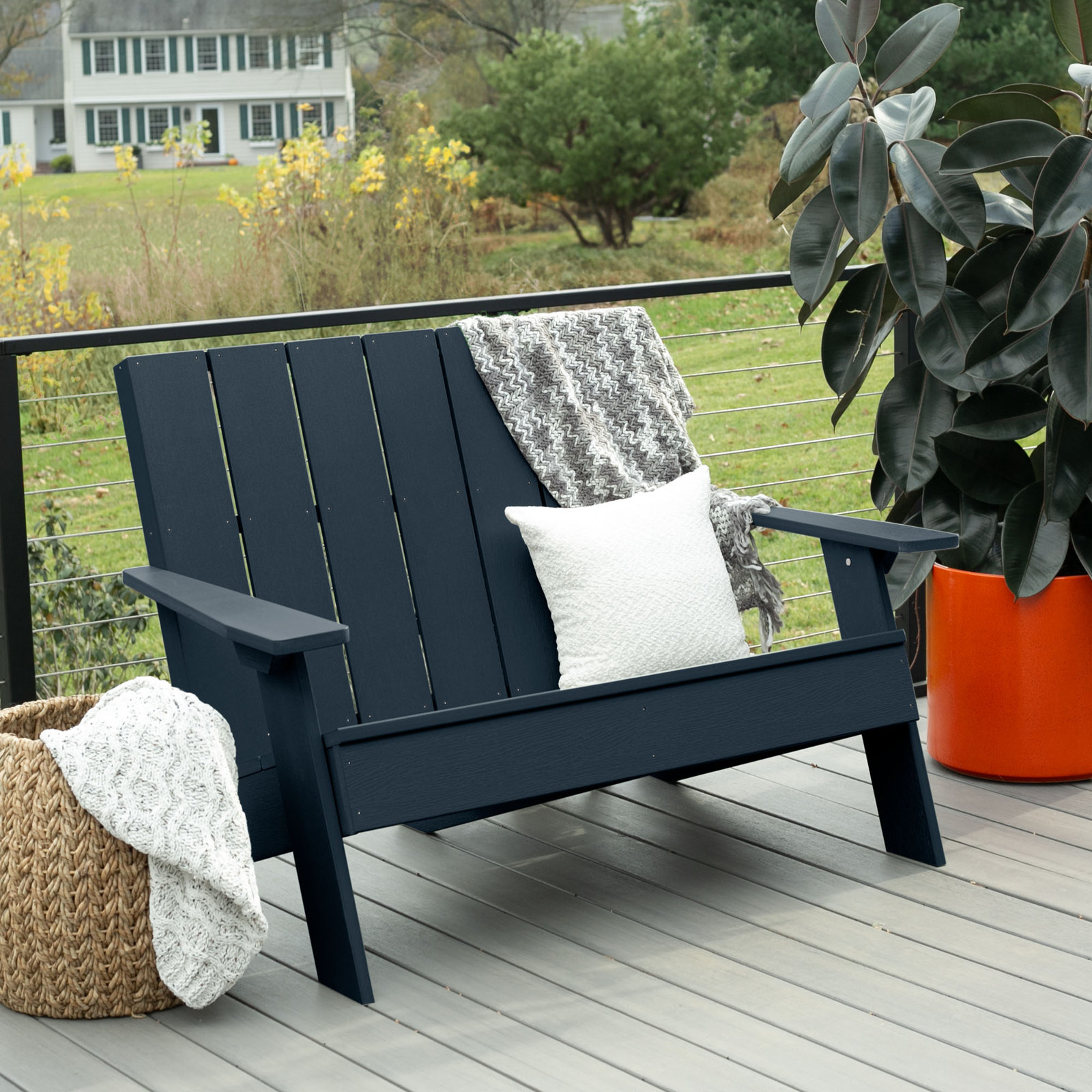 Byrnes 4 - Person Patio Conversation Set, Federal Blue