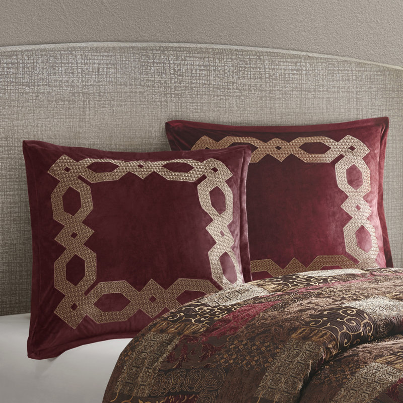 Croscill Clermont European Pillow Sham, Burgundy