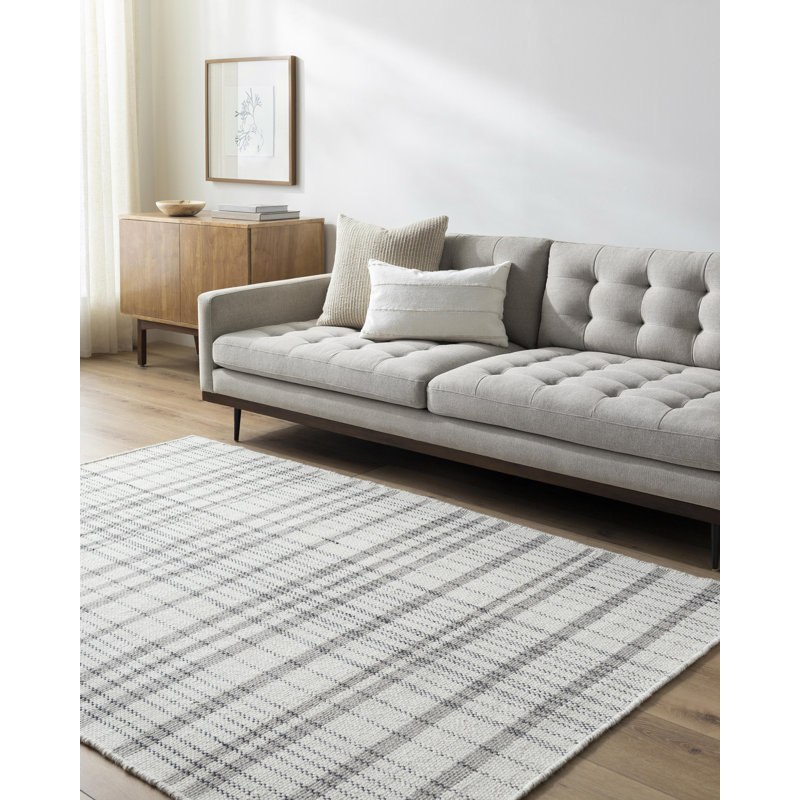 Lavande Plaid Wool Area Rug, Rectangle 8' x 10'