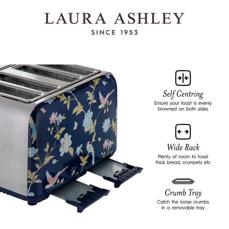 Grille-pain 4 tranches VQ Laura Ashley, Bleu marine Elveden