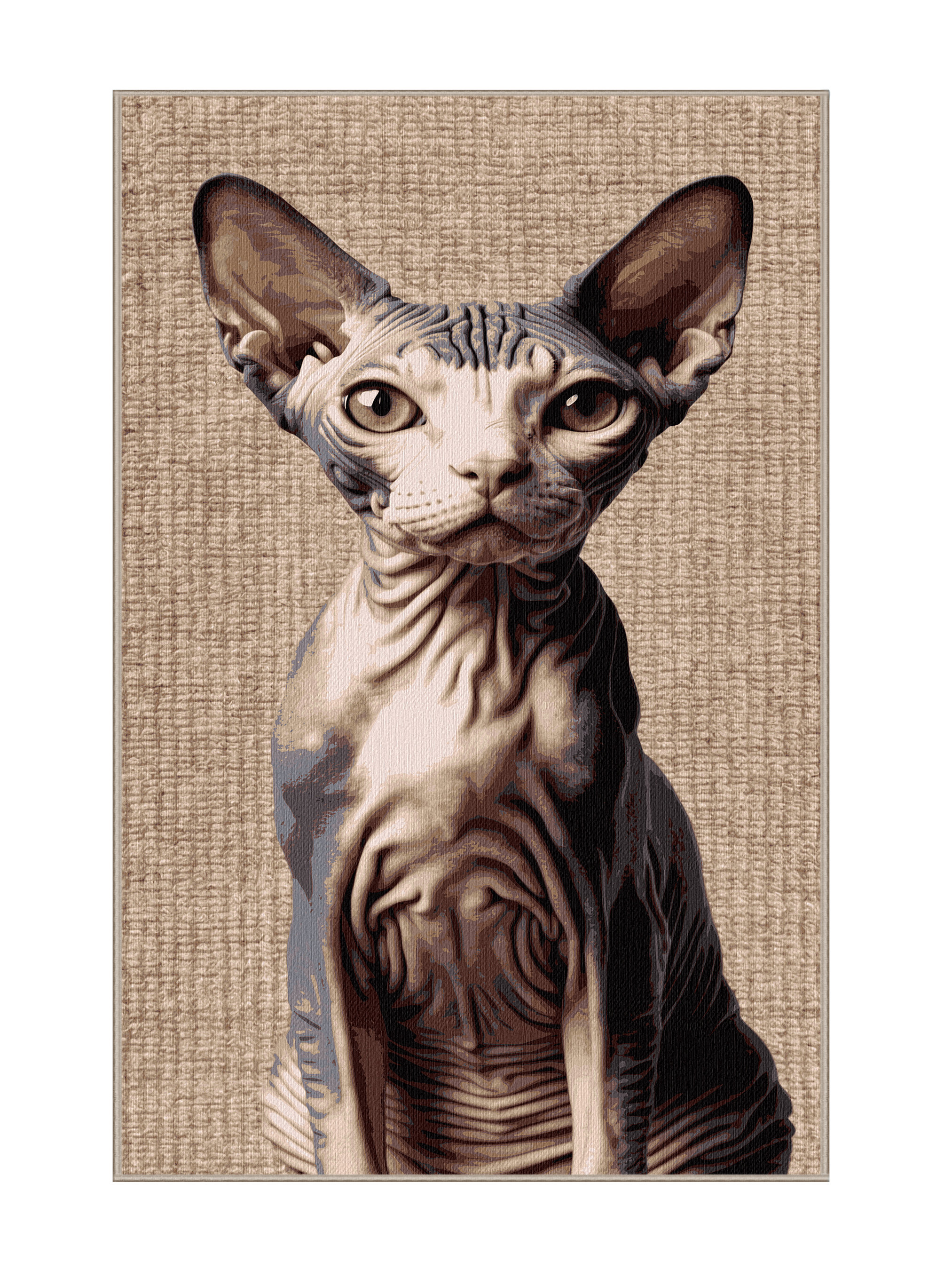 One Allium Way® Washable Peterbald Cats Area Rug | Wayfair