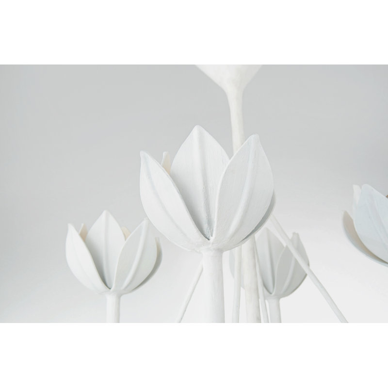 Julie Neill Alberto Medium Two Tier Chandelier, Plaster White, 58.5" H x 49" W x 49" D
