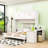 Queen Wall-Mounted Murphy Bed with Desk, Storage Cabinets and Shelves-1203634551
