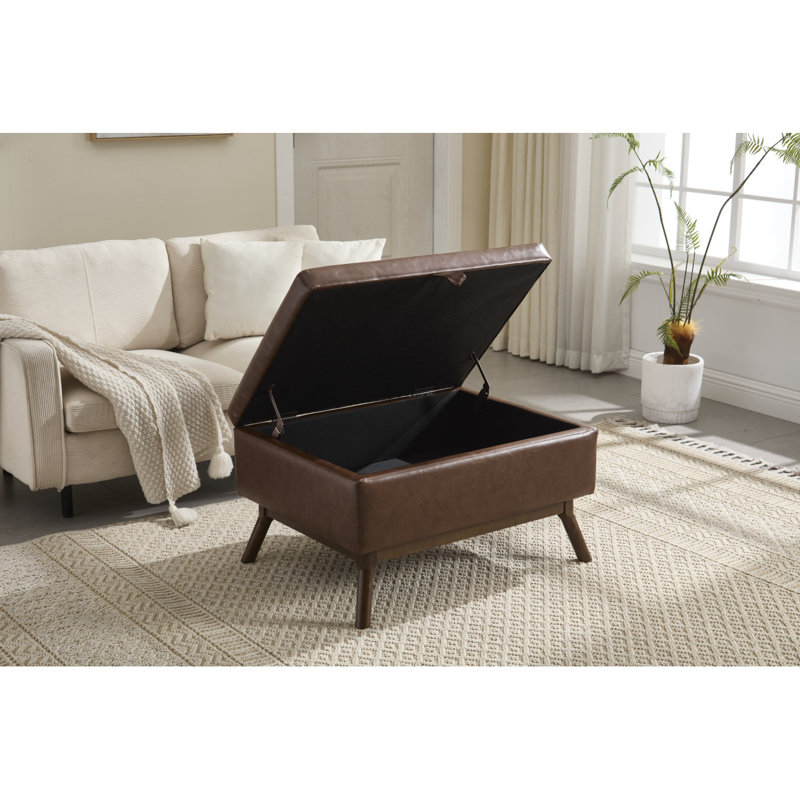 Banc de rangement Mid-Century, Brun