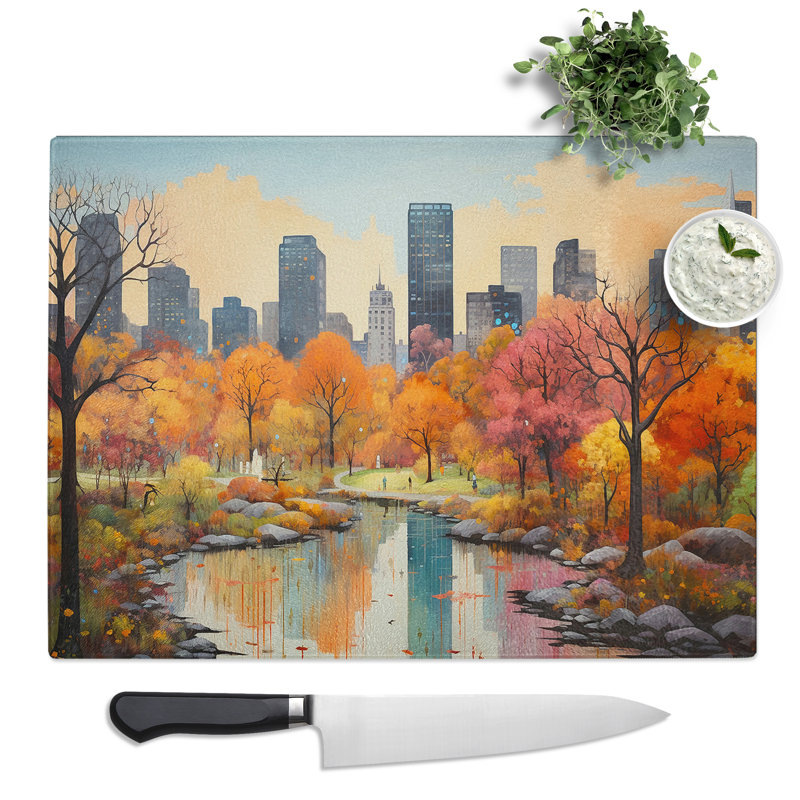 Central Park Contemporary  Glass Chopping Board