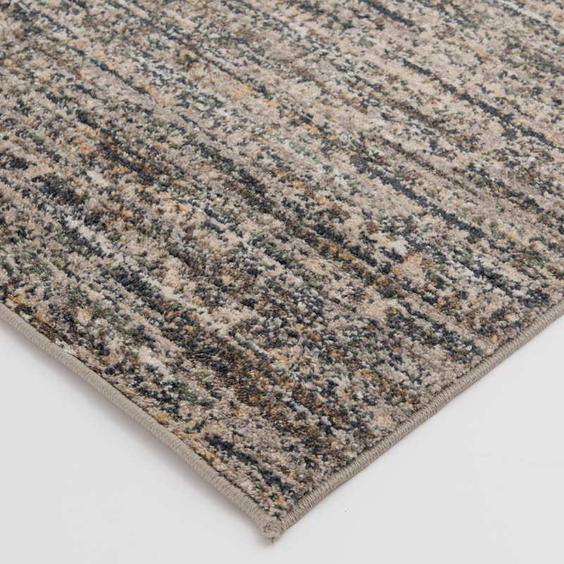 Tapis Hannaford, Rectangle 7 pi 10 po x 9 pi 10 po, Bleu/gris