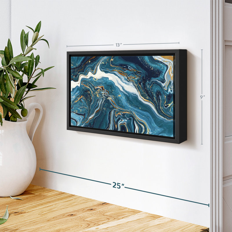 Abstract Blue Marble Canvas Print, 9" H x 13" W