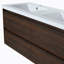 Meuble-lavabo de salle de bain avec lavabo double, lavabo en résine, 4 tiroirs à fermeture en douceur
