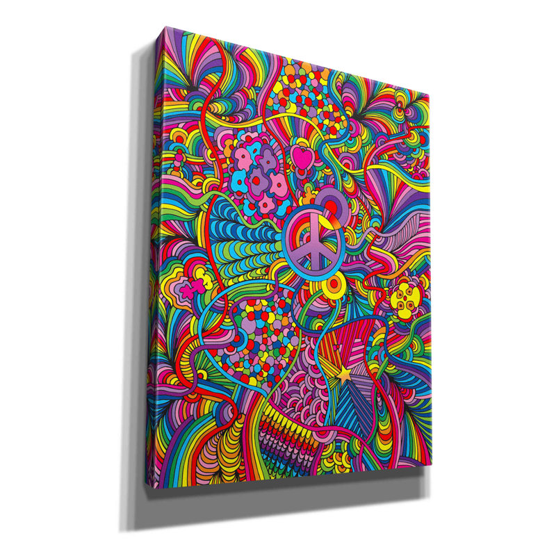 " Peace Sign Lines " by Howie Green, 16" H x 12" W x 0.75" D