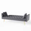 Canapé-lit pliable en velours gris de 72 pouces, style rétro américain, pour petits salons en velours, multi-fonctionnels