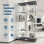 Vitrine moderne en verre 4 tablettes doubles en verre trempé avec serrure 13 lumières DEL DEL Motion DetectQuickInstall