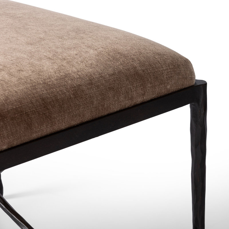 JADE Upholstered Accent Stool, Altair Mushroom