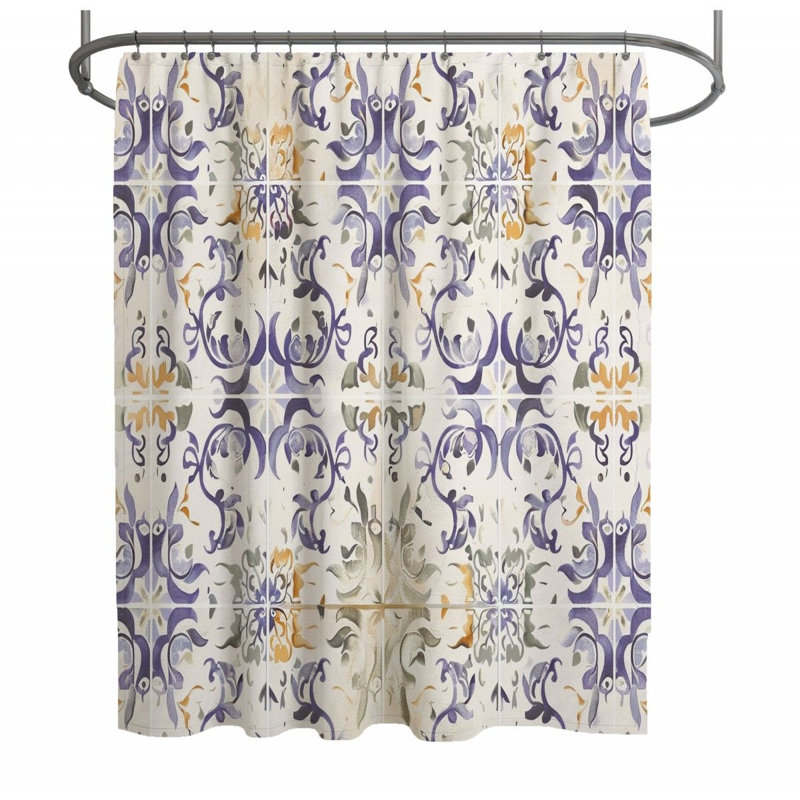 Hisano Floral Shower Curtain, 73"H x 70"W