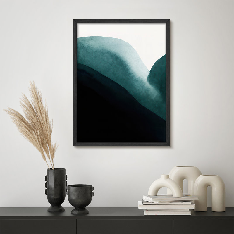 Reproduction d'art encadrée abstraite pour décoration intérieure moderne, H 10 po x l 8 po, Noir
