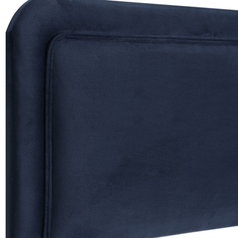 Wile Upholstered Headboard, Single (3'), Velvet, Navy