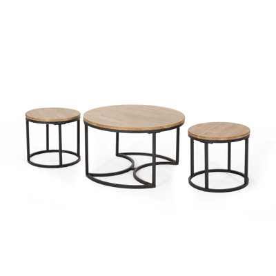 Chic Industrial Coffee Table Set