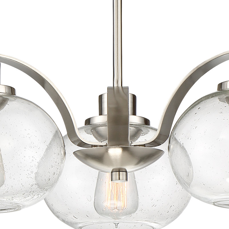 Lustre 3 lumières à abat-jour Spofford, Nickel brossé