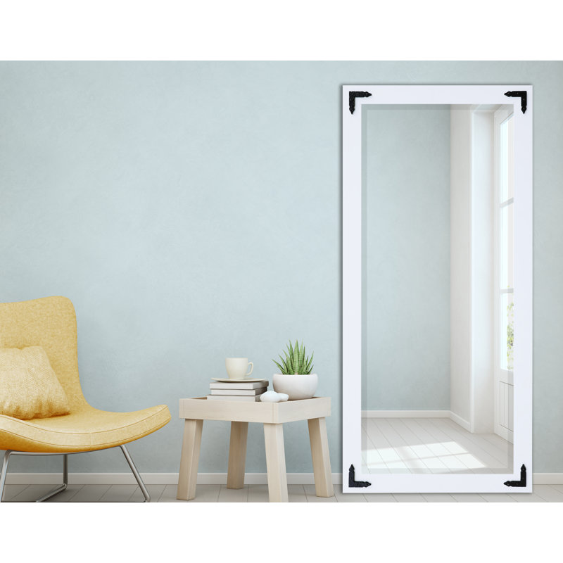 Heavner Wood Flat Mirror, 71" H x 31" W, Satin White