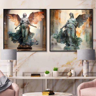 Serenity Angel Christianity Sculpture - Christianity Square Collage Set Of 2