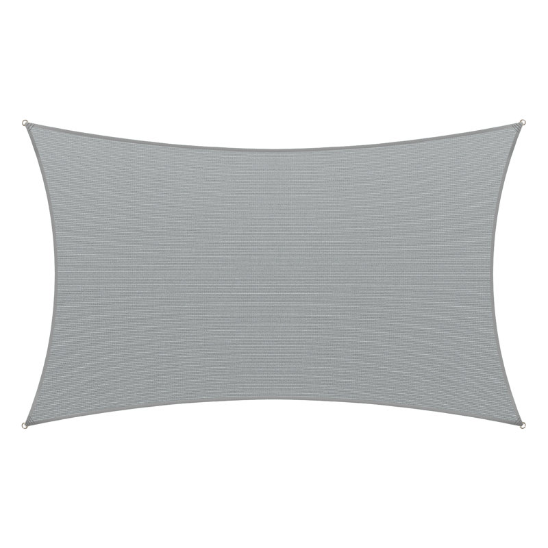 Voile d'ombrage Amgo, Gris, Bordure de jardin 13 pi