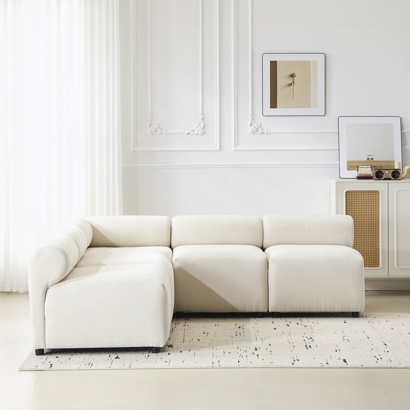 Canapé modulaire à combinaison en V de 83 po et 5 pièces pour salon
