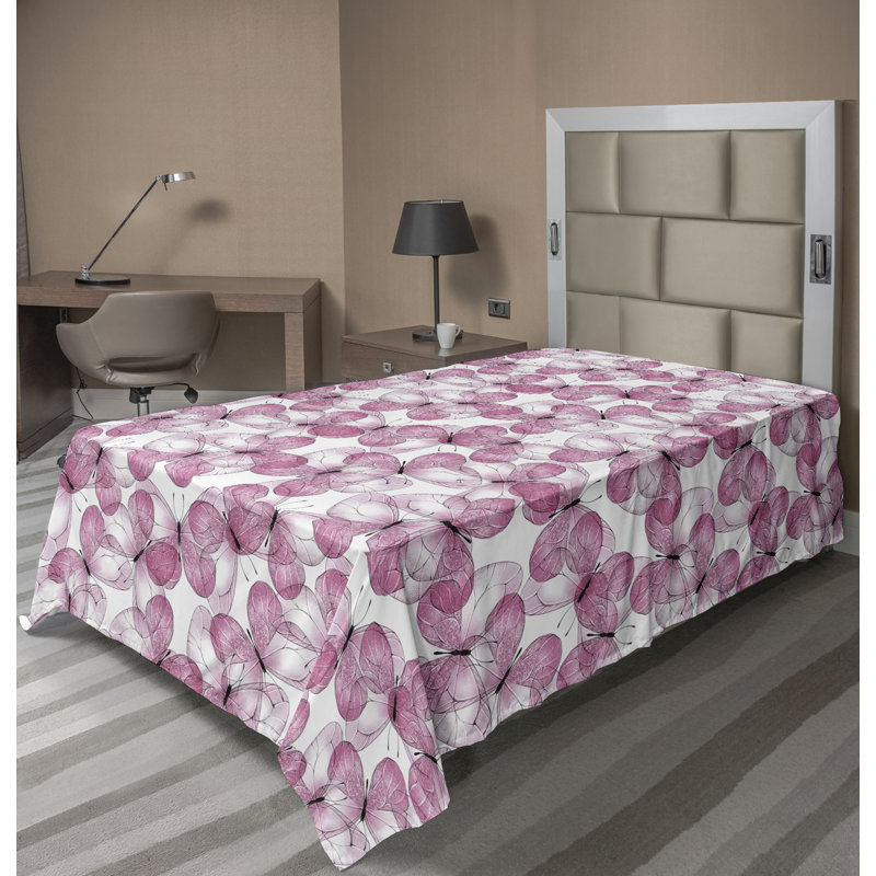 Drap plat Ambesonne Spring, Drap plat pour lit simple