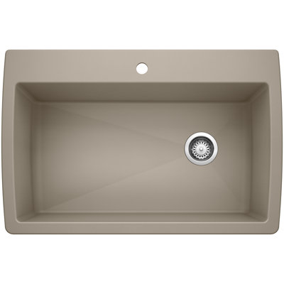 Diamond SILGRANIT 33.5" L x 22" W Super Single Drop-in/Undermount Kitchen Sink