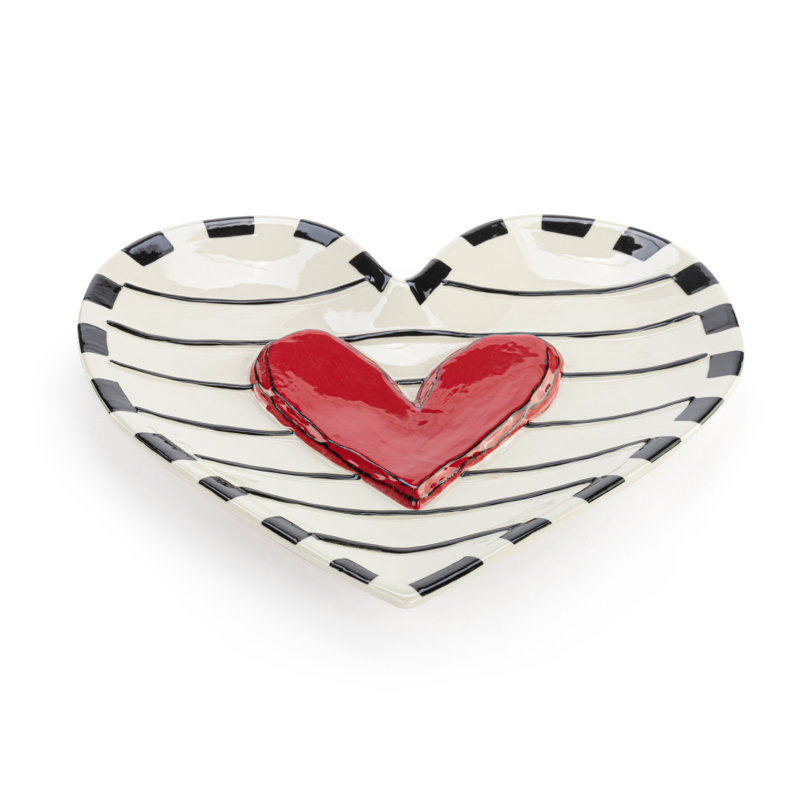 Red Heart Giving Plate - 10In