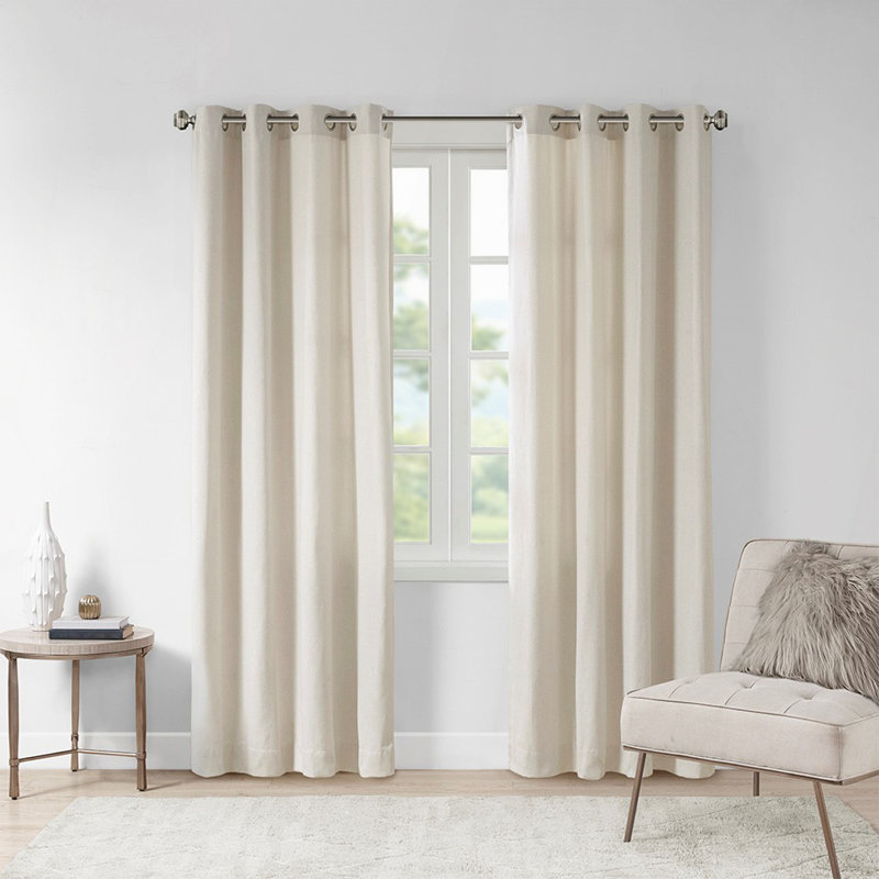 Solid Piece Dyed Grommet Top Curtain Panel(Only 1 Pc Panel)