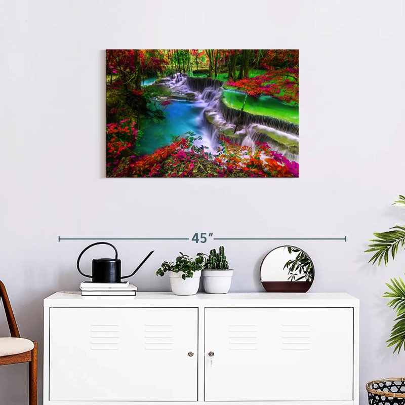 Alvord Huai Mae Khamin Waterfall Scene, 20" H x 30" W