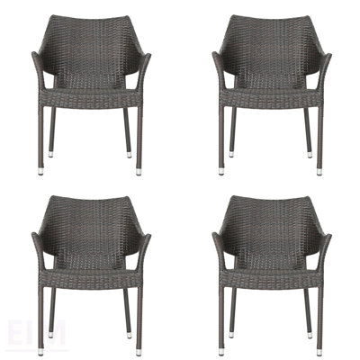 Chaise d'extérieur empilable en résine de polyéthylène résistante aux intempéries, parfaite pour le patio et le jardin