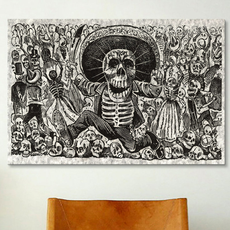 «People Art Skeletons - Calavera from Oaxaca» par Jose Guadalupe Posada - reproduction d'art sur toile, Toile tendue