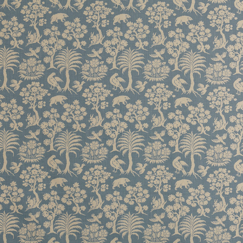 Woodland Silhouette Fabric, Cadet