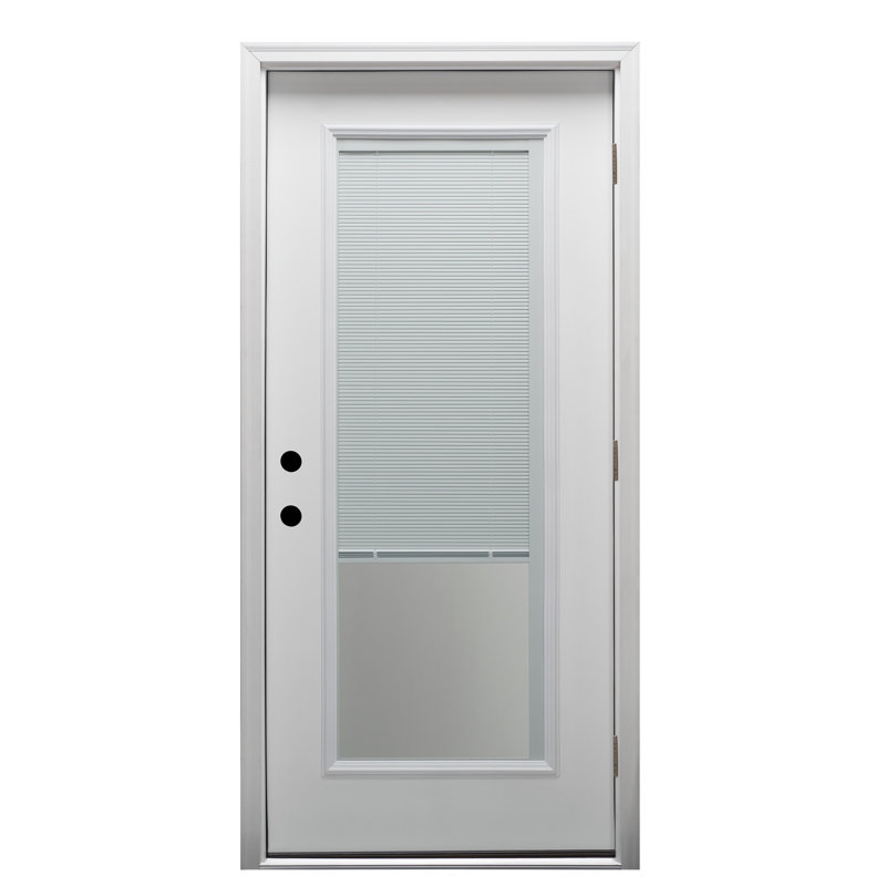 Porte d'entrée avant en fibre de verre Smooth, S'ouvre à gauche vers l'extérieur, H 80 po x l 32 po x P 1,75 po, 6,56 po