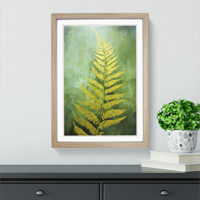 Fern Leaf Gestural - Single Picture Frame Print on Wood