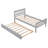 Solid Pine Bed Frame with Trundle, Platform Bed with Headboard and Footboard, No Box Spring Needed, Grey, Twin-1235898183