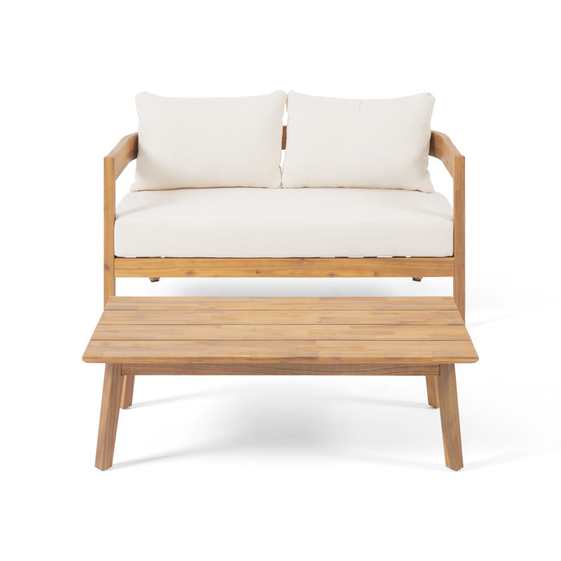 Lorene Acacia 2 - Person Patio Conversation Sets with Cushions